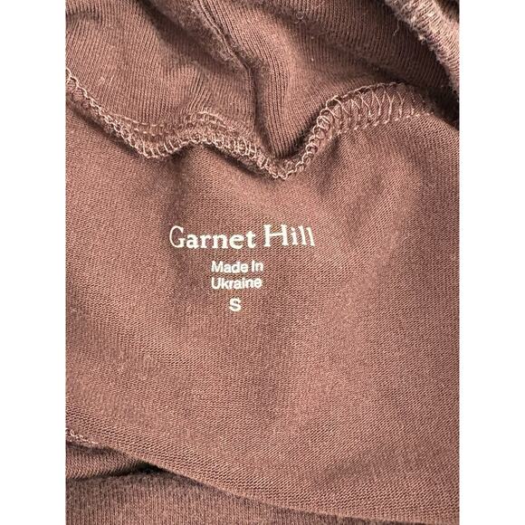 Garnet Hill Long Sleeve Cowl Neck Tencel Banded Hem Top Brown Size Small - Picture 2 of 4